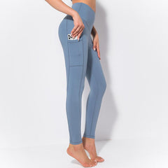Women wear leggings with side pockets for shape butt lift stretch and slimming 5 colors