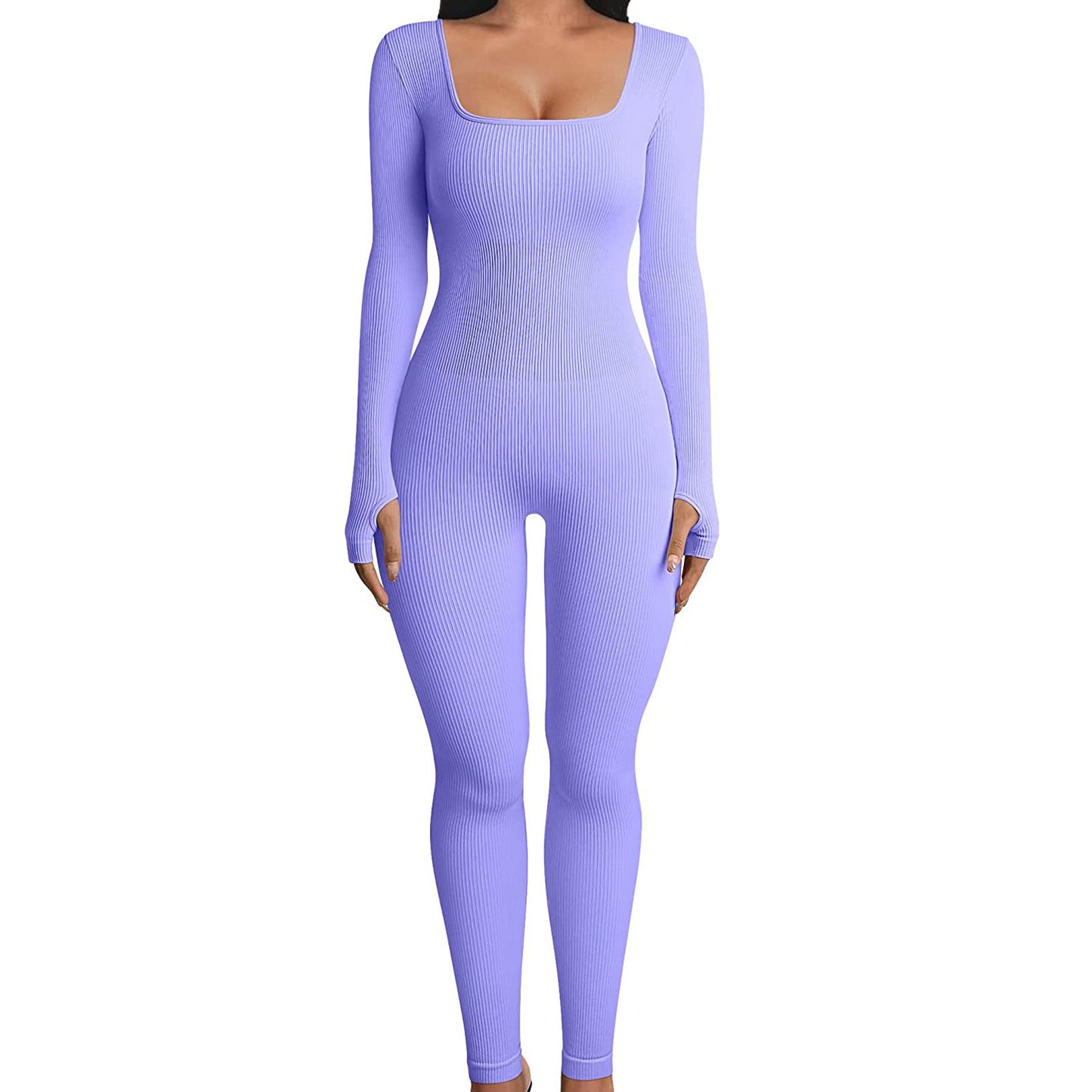 Seamless Yoga one-piece tight-fitting long-sleeved belted waist pants 4 colors