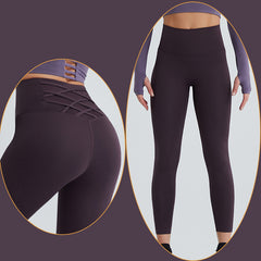 High-waisted hip-lifting skintight quick-dry running peach sports pants in 4 colors