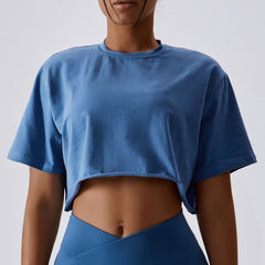 Short sleeve Yoga clothes top loose sports T-shirt 5 colors