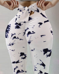 Fitness high elastic wicks digital printed Tight pants High waist slim 9 colors