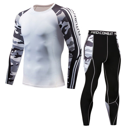 New Sports Tights Men's Lion Head Long-sleeved Sports Men's Fitness T-shirt Quick-drying Elastic PRO Suit-2